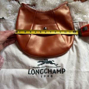 Longchamp Tangerine Metallic Crossbody- Goldtone Hardware Circa 2006
